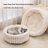 Pet Bed Cat Bed Dog Bed All-Season Bed Ultra-Soft Plush Large Pet Bed Round Pet - White - Size V1347-135-28322-WHT-50-20-15