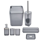 7Pcs/Set Plastic Bathroom Accessory Grey Toothbrush Holder Soap Tray Kit for Home Hotel V1294-YM0523-3117210196311