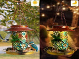 Solar Bird Feeder for Outdoors Hunging,Metal Waterproof Outside Wild Bird Feeder Gifts for Bird V1370-AZ4-01222