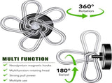 Carabiner Magnetic Hooks, 110LBS Strong Black Magnetic Hooks Heavy Duty with Swivel Carabiner Hook, V1258-DP02-WO-321