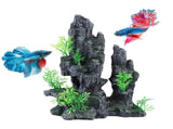 Large Aquarium Mountain View Moss Tree Rock Cave, Tall Aquarium Decorations with Small Artificial V1369-AZ3-W-02730