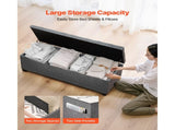Storage Ottoman Bench, Button-Tufted End of Bed Bench with Side Bags, Flip-up Upholstered Storage V952-BYWSZYXTK404GT90L001V0