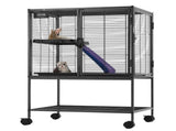 34" Metal Small Animal Cage 2-Tier Rolling Ferret Cage with Tray A Ramp V952-JSXDLJS24173EGCSNV0