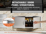 BBQ Access Door, 915x533 mm Double Outdoor Kitchen Door, Stainless Steel Flush Mount Door, Wall V952-SMMBSCJMYS36GACHDV0
