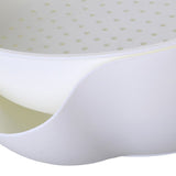 Strainer Bowl 2 Layer Fruit Colander Basket Plastic with Phone Bracket for Kitchen Food White V1294-YM0703-3118230064313