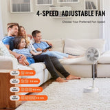 8 Inch Foldable Oscillating Standing Fan with Remote Control, 4 Speed Adjustable Portable Desk Quiet V952-CDFS8YCSSSF0UQN12V9