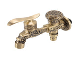 Water Tap 2 Handles 1 Hole Oil Rub Antique Dragon Carved Brass Faucet for Bathroom Sink Countertop V1294-YM0523-3112220035411