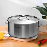 SOGA Dual Burners Cooktop Stove, 14L Stainless Steel Stockpot and 28cm Induction Casserole ECOOKTDBL-STOCKPOT14L-CASL4226