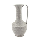 Brushed White Urn w Rounded Handle 39cm V637-19734URN