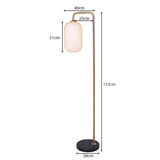 Sarantino Metal Floor Lamp With Opal Glass Shade LMP-MLM-9052