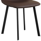 6X Dining Chair Leather Red Brown Colour V43-DC-LEO