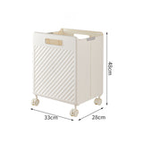 Foldable Laundry Basket with Wheels - Portable Rolling Hamper for Home Use 33*28*48cm Cream Yellow V888-ELOSUNG10921