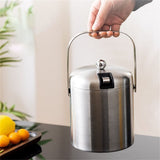 Small Insulated Ice Bucket with Lid and Tongs Convenient Ice Container with Removable Lid for V1370-AZ4-12765