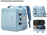 Expansion Backpack Travel Backpack Expandable Storage Multiple Compartments - Beige - Size L V1347-DSZ-BP-001-BEG-L
