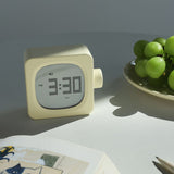 Bedside Silent Alarm Clock Simple Square Alarm Clock and Night Light Alarm Clock for Christmas V1366-AZ2-W-04480