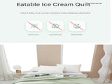 Beige Breathable Cotton Summer Quilt - Lightweight Cooling Blanket for Air-Conditioned Rooms V888-ELOSUNG16819