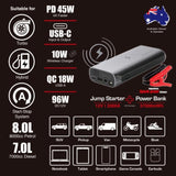 2000A JumpsPower Jump Starter Powerbank 37000mWh 12V Phone Car Battery Charger GTS V274-VE-JP-PD45W