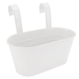 Hanging Flower Planter Iron Bucket Flower Pot Holder with Detachable Hook for Garden DecorWhite V1294-YM0901-3111210139011