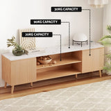 Artiss TV Cabinet Entertainment Unit Stand 180CM Pine White FURNI-C-CT04-TV180-WDWH-AB