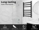Aluminium Heated Towel Rail 7-Bar Electric Warmer Black V178-66800