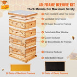 VEVOR Bee Hive 40 Frame Bee Hives Starter Kit, Beeswax Coated Cedar Wood, 2 Deep 2 Medium Bee V952-CTFXSMSHX2ZH12ZO0V0