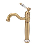 Bathroom Faucet Antique Single Span European Style Brass Basin Mixed Tap for Home Hot Cold Water V1294-YM0626-3112220096311