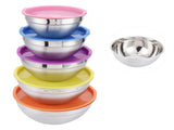5pcs/set Stainless Steel Mixing Bowl Food Storage Preservation Box with Lids Cookware for Home V1294-YM0901-3118210002811