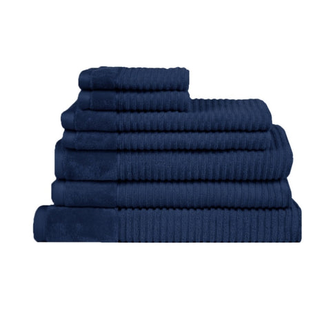 Royal Excellency 7 Piece Cotton Bath Towel Set - Navy V442-RAN-TOWEL-ROYALEX7PCE-NAVY-RE