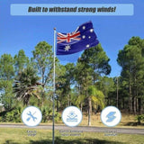 9.1m Flag Pole Kit Telescopic Heavy Duty 16 Gauge Aluminium with Flag V63-841721