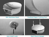 Toilet Paper Dispenser, Stainless Steel Commercial Paper Dispenser with Lock Single Roll V1369-AZ3-W-00973