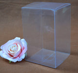 50 Pack of 8x8x10cm Clear PVC Plastic Folding Packaging Small rectangle/square Boxes for Wedding V382-50RECTPVC8X8X10
