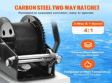 Hand Winch, 725.7 kg Pulling Capacity, Boat Trailer Winch Heavy Duty Rope Crank with 10 m Polyester V952-CYSDJP1600BDKMHDEV0