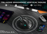 SOLAKAKA E9 Pro Vertical MMO Mouse Tri-Mode 36000 DPI 8000Hz PAW3395 XFF3-MSSME9P-BK