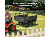 Garden Utility Trailer, 17 Cu. Ft & 272 kg Capacity, ATV UTV Hauling Trailer, Tow Behind Steel Dump V952-HYTCHSTPK17CFT3NV001V0