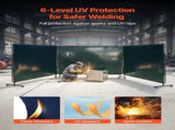 Welding Screen with Frame, 3-Panel 1.74 x 2.34m Welding Curtain Screen, Flame-Resistant Vinyl V952-SMPF68FTYKJL3GT47001V0