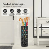 Metal Umbrella Stand in White, 15x15x42cm, Holds 4-6 Long Umbrellas V178-59215