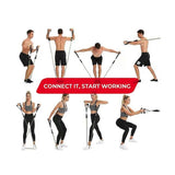 Exercise Pilates Bar Kit Resistance Bands Yoga Fitness Stretch Workout Gym V63-836981