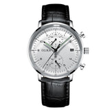 men's ultra-thin leather strap luminous waterproof date calendar V1347-937-16747-BLA-MAN