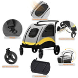 Extra Large Dog Stroller Foldable Pet Pushchair with Doors V767-P-XL121-XL-G1