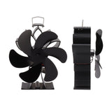 Heat Powered Stove Fan 6 Blade Aluminum Alloy Low Noise Wood Stove Fireplace Fan for Home Log V1294-YM0706-3114230098211