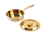 Stainless Steel Thickened Milk Pot with Lid Compound 3Layer Bottom Complementary Food PotGold V1294-YM0901-3118210121511