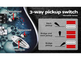 Alpha 41 Inch Electirc Guitar Humbucker Pickup Switch Full Size Skull Pattern GUITAR-D-41-ELEC-SKULL