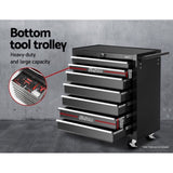 Giantz 17 Drawer Tool Box Cabinet Chest Trolley Toolbox Garage Storage Box Black TB-17DR-107-BK