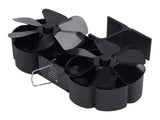 6 Blades Heat Powered Stove Fan Dual Head Fireplace Fan Home Non Electric Fan Black V1294-YM0512-3114220099911