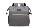 Multifunctional Diaper Backpack with Mosquito Net and Insulated Pockets -Gray V888-ELOSUNG15306