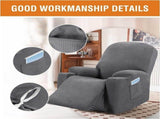Recliner Slipcover with Side Pocket, High Stretch Soft Jacquard Fitted Cover for Standard Power Lift V1189-LC-RY-00200
