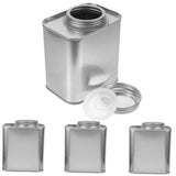 Tinplate Coffee Bean Canister Plated Silver Airtight for Tea and Sugar 4Pcs V1369-AZ3-W-20896