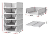 Artiss 5 Pack Stackable Plastic Storage Foldable Closet Organizers WOS-DIY-04-5P-WH