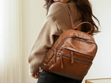 Womens Anti Theft Backpack, Waterproof Soft PU Leather Travel Daypack With Hidden Back Pocket For V1237-ZY-807-099