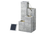 Gardeon Solar Fountain Water Feature Outdoor Indoor 4-Tier Square Cascading Beige FOUNT-SQUARE-4LVL-BG